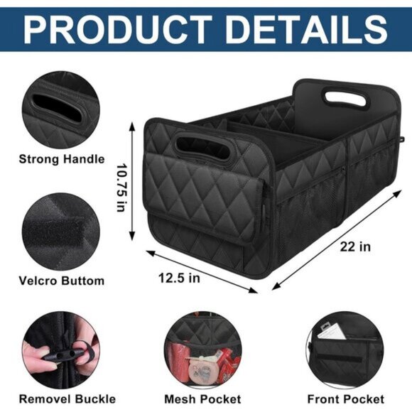 🆕Men Black Car Organizers and Storage with 6 Pocket Car Accessoriesizer Trunk - Picture 7 of 11